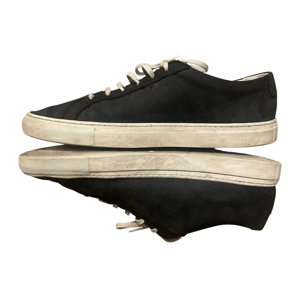 Common Projects Achilles Low Black White Leather Sneakers US 12 EU 45 Italy